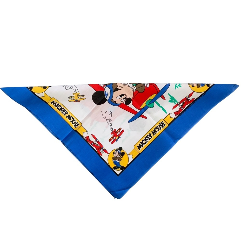 Vintage 90s Disney Mickey Mouse Square Bandana Multicoloured Made in USA